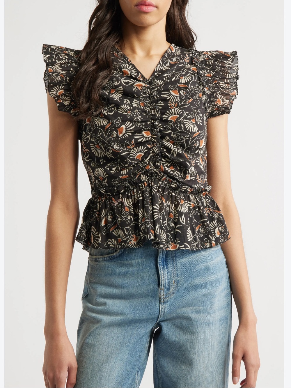 Rails $198 Cali Floral Print Peplum Top